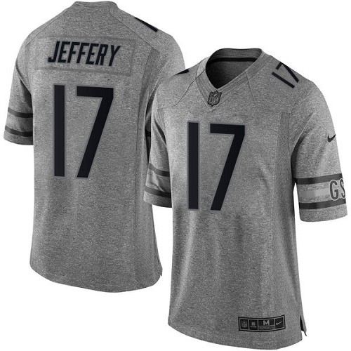 Men's Limited Alshon Jeffery Nike Jersey Gray - #17 Gridiron NFL Chicago Bears